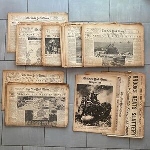 Vintage 1939 - 1940 The New York Times Week In Review Newspaper WWII War